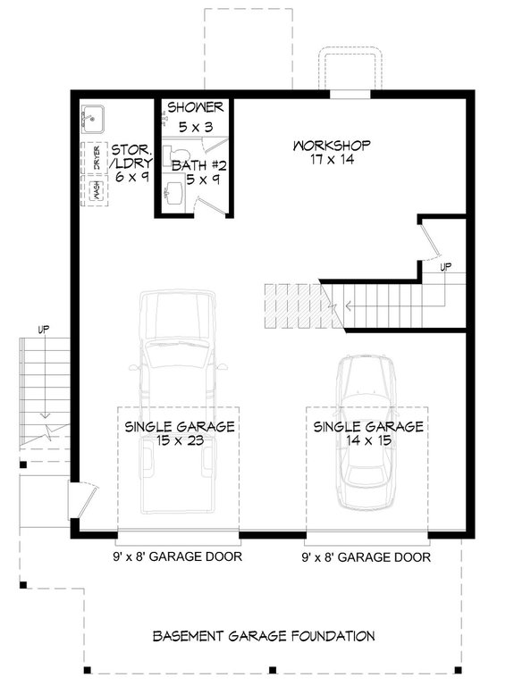 One-Bedroom Garage Apartment Plan