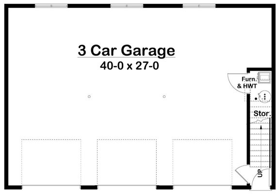 Three-Car Garage Apartment Plan
