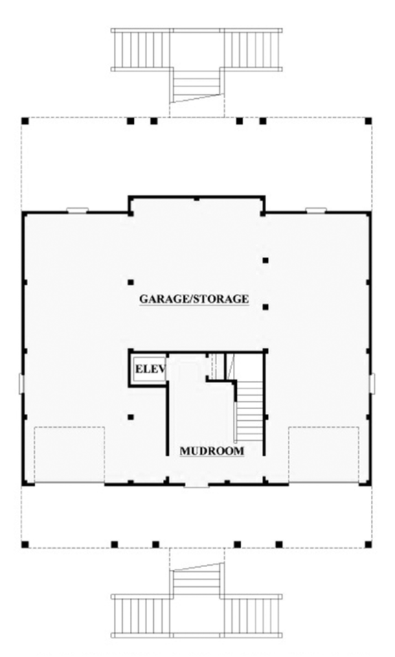 Beach House Plan with Elevator