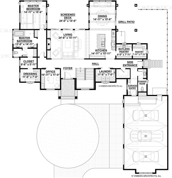 Ranch Design for Sloping Lot