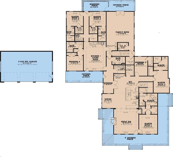 Farmhouse Plan with Wraparound Porch