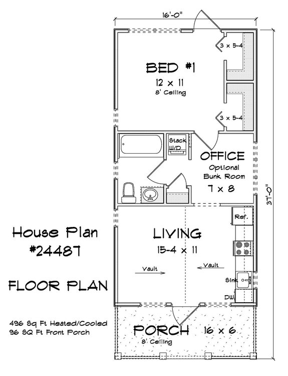 Cottage Style Plan with Office