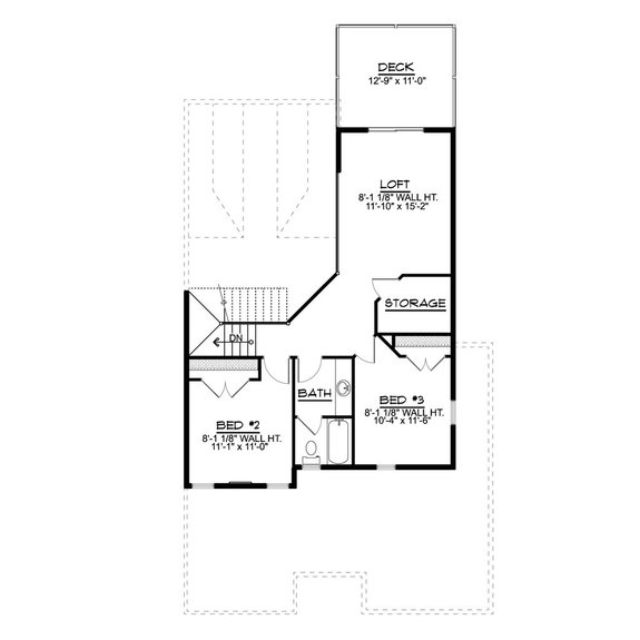 Traditional House Plan 1064-108 - Upper Floor Plan