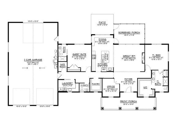 Barn-Inspired Ranch Plan