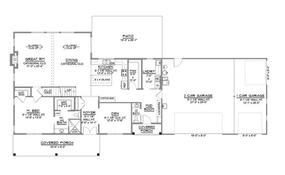 Floor Plan with Striking Barndominium Curb Appeal