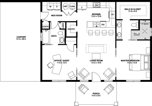 Open Concept 1 000 Sq Ft House Plans With 2 Bedrooms Blog Builderhouseplans Com