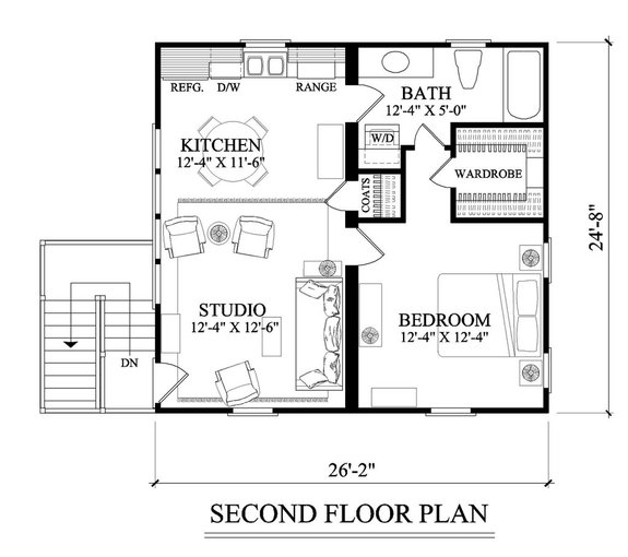 Cottage Garage Plan with Apartment Above