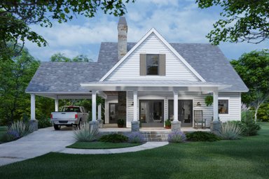 Farmhouse Style House Plans with Carports