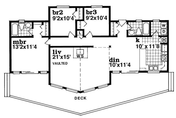 Cabin Lake House Plan