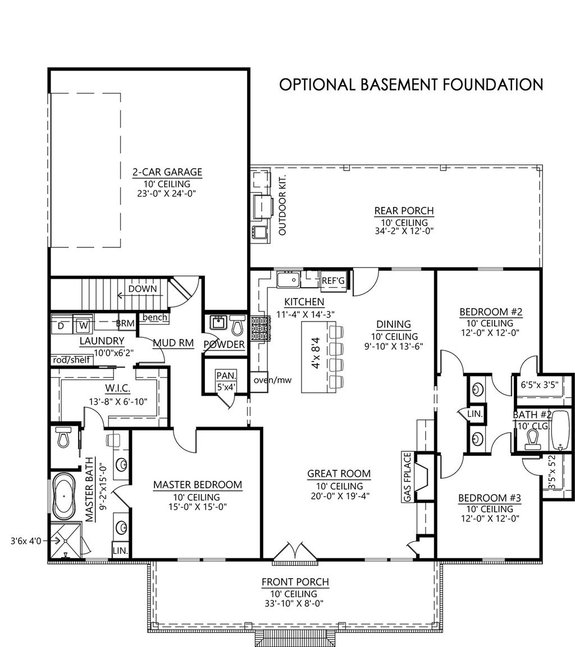 Farmhouse with Basement Plan