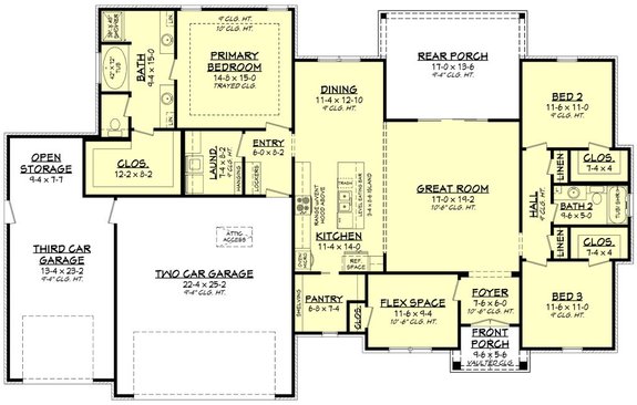 Bungalow Floor Plans 2000 Sq Ft Ranch