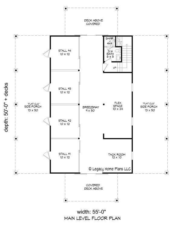 Two-Story Barndo Plan with Stalls