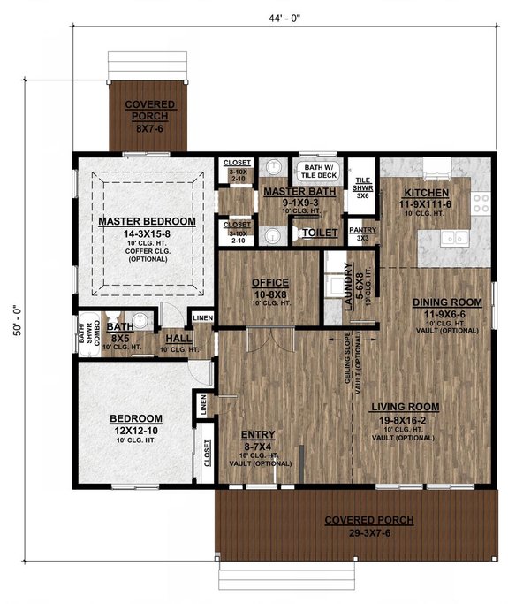 Two-Bedroom Design with Office