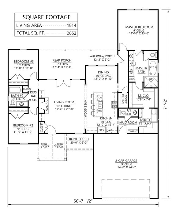 3 bedroom floor plans with dimensions
