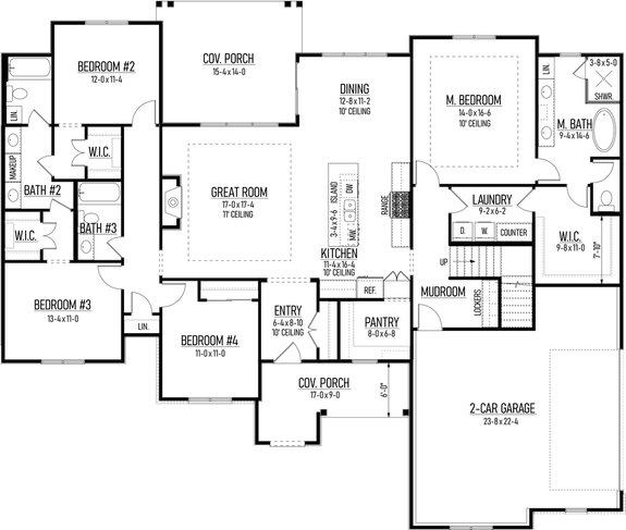 Ranch Design with Mudroom