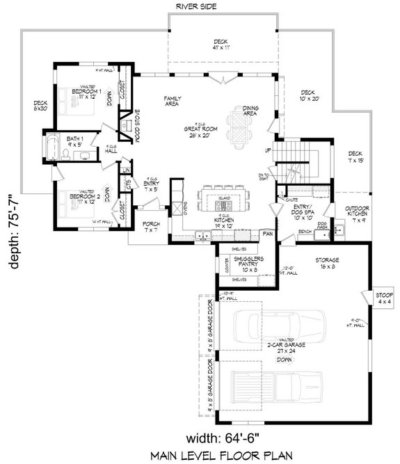 Two-Story Lake House Plan