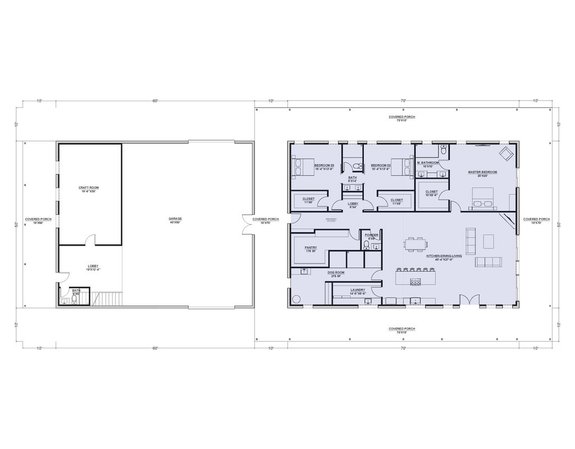 Contemporary Barndominium Plan