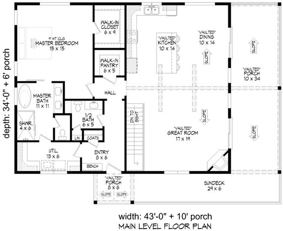 Country Design for Sloping Lot