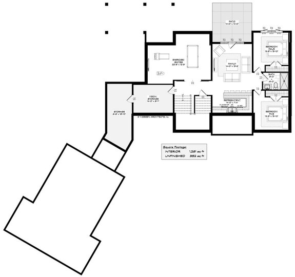 Modern Farmhouse Plan with Playroom