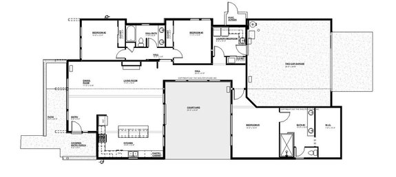 Modern U-Shaped House Plan