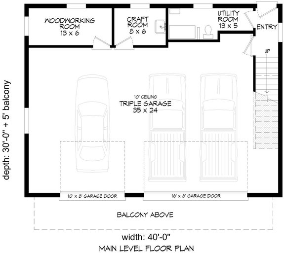 Contemporary Plan with Three-Car Garage