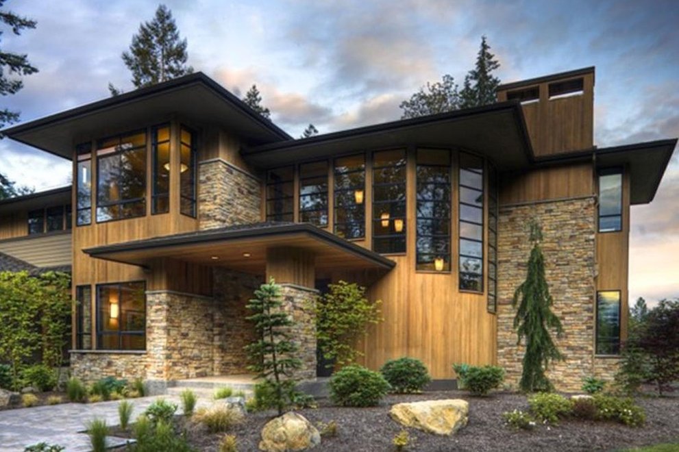 Stone And Glass Modern Home Houseplans Blog