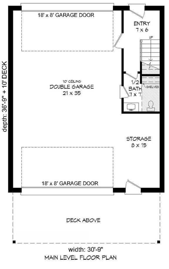 Contemporary Garage Apartment Plan
