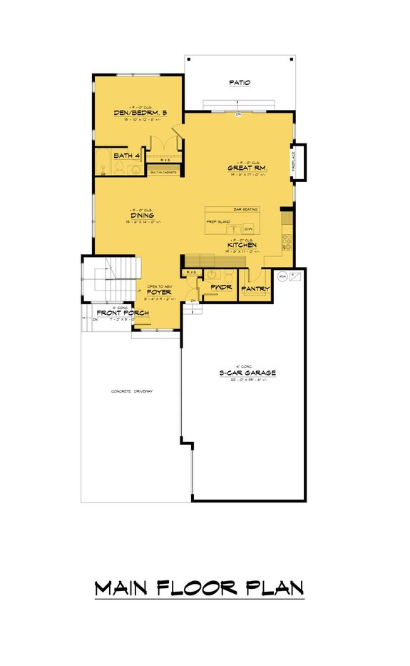 Large Plan for Narrow Lot