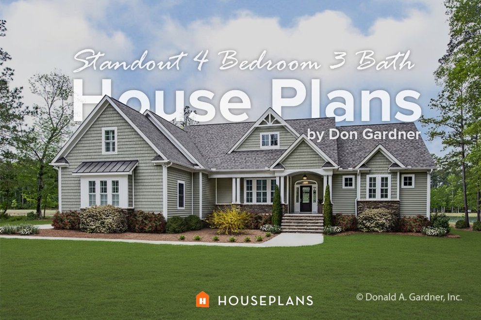 Standout 4 Bedroom 3 Bath House Plans by Don Gardner 