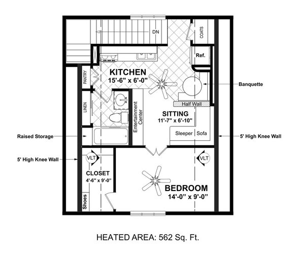 Two-Car Garage Apartment Plan