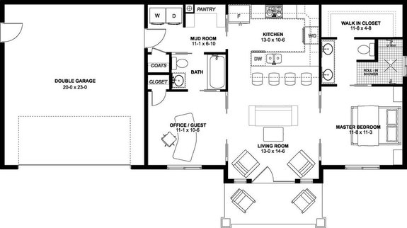 1300 Sq Ft 2 Bedroom 2 Bath House Plans