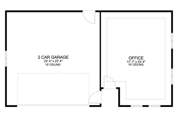 Traditional Garage Plan with Office