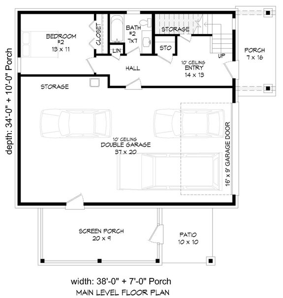 3 Car Garage House Plan with Apartment