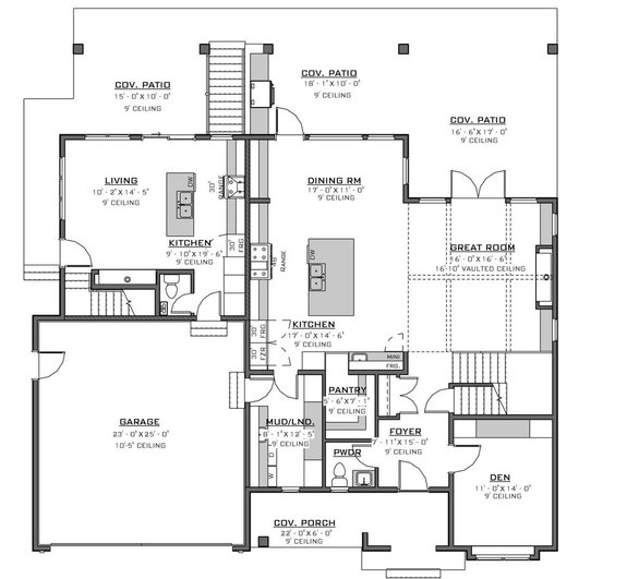 House Plan with In-Law Suite and Patios
