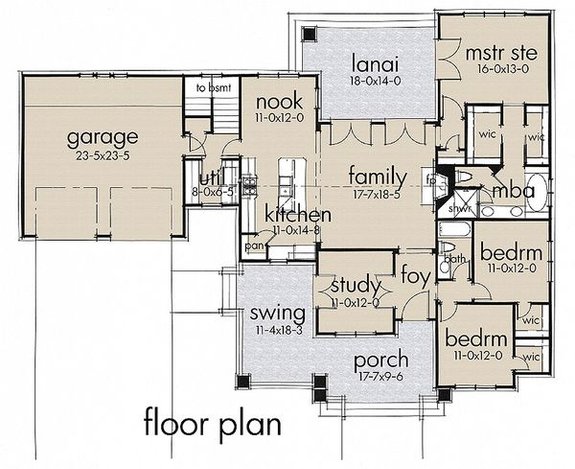 3 Bedroom Ranch House Plan 120-187 - Main Floor Plan