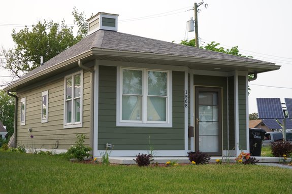 Tiny house with hip roof