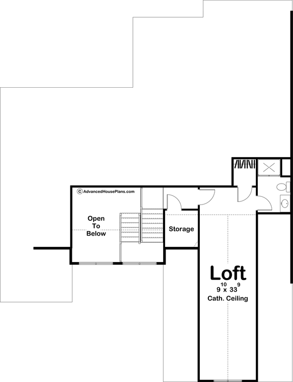 Farmhouse Plan with Loft