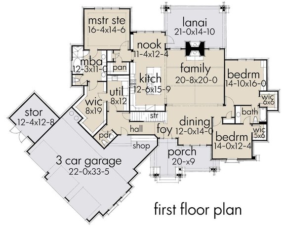 Cottage Plan with Three-Car Garage