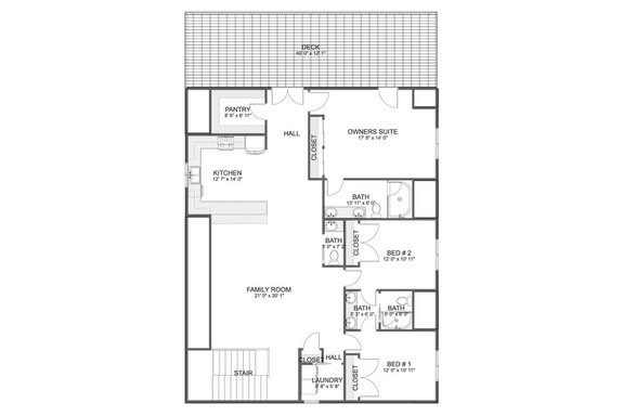 Barndominium House Layout with Party Kitchen