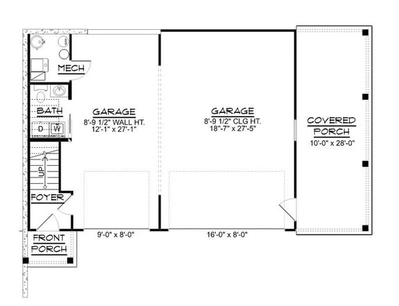 Country Plan with Three-Car Garage