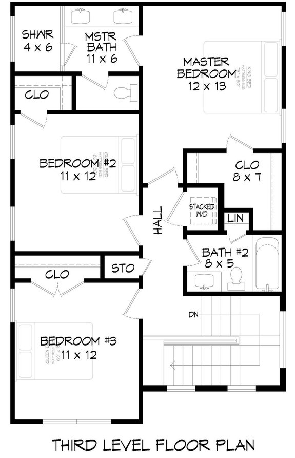 Narrow Contemporary Floor Plan