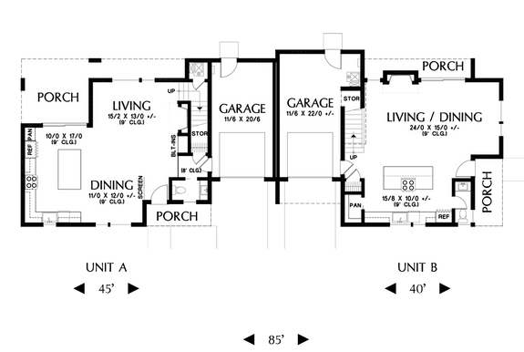 Modern Duplex with Porches