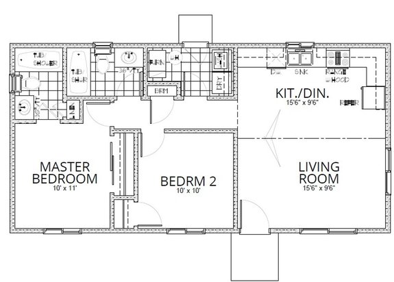 Two-Bedroom ADU Floor Plan