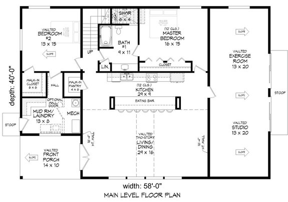Barndominium Floor Plan with Ranch Style