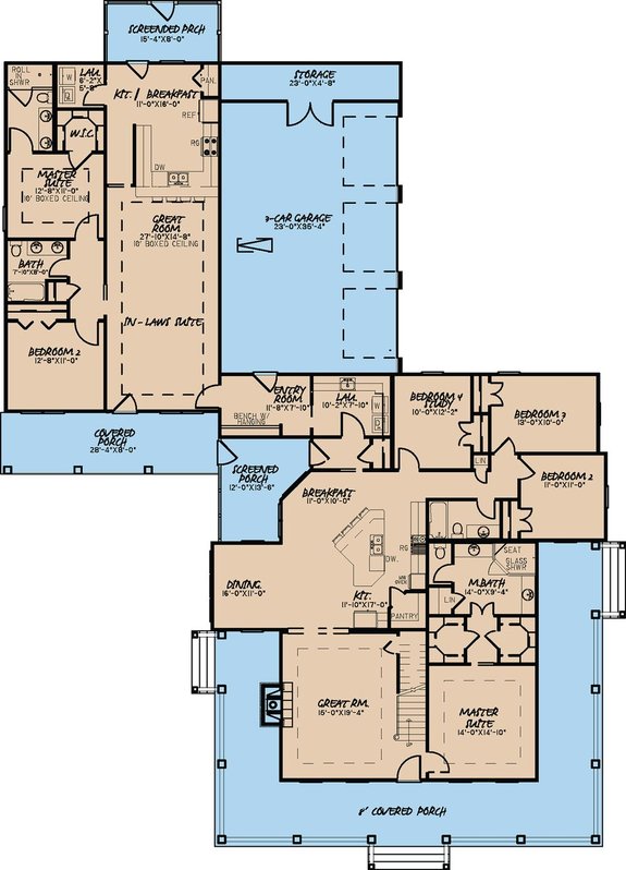 6 Bedroom House Plans