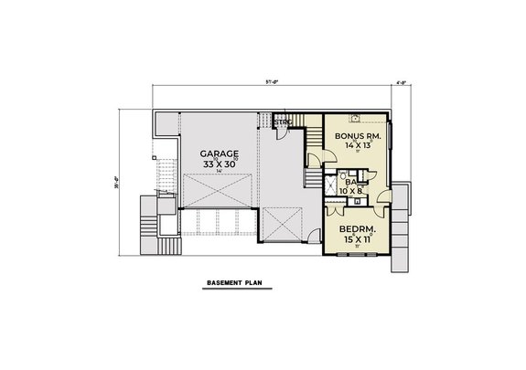 Contemporary Drive Under House Plan