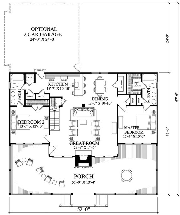 Barndominium Floor Plan with Outdoor Space