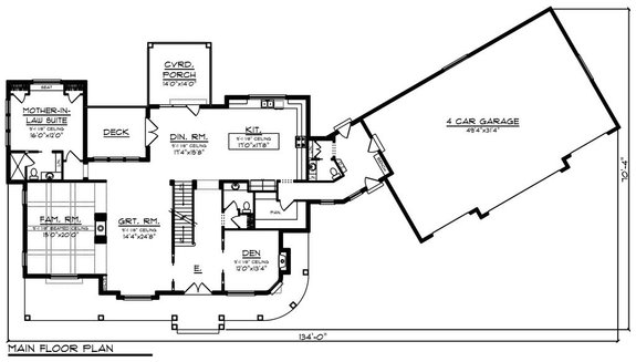 5 Bedroom 2 Story Barndominium Floor Plan with In-Law Suite