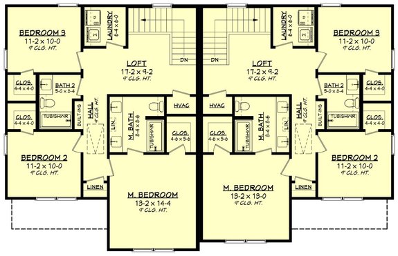 Duplex Farmhouse Plan