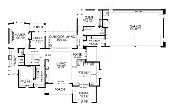 Contemporary House Plan with Outdoor Living Area